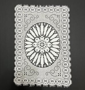 Floral Lace Doily Nottingham Rectangular Cream White Flat Table Topper 12x17
